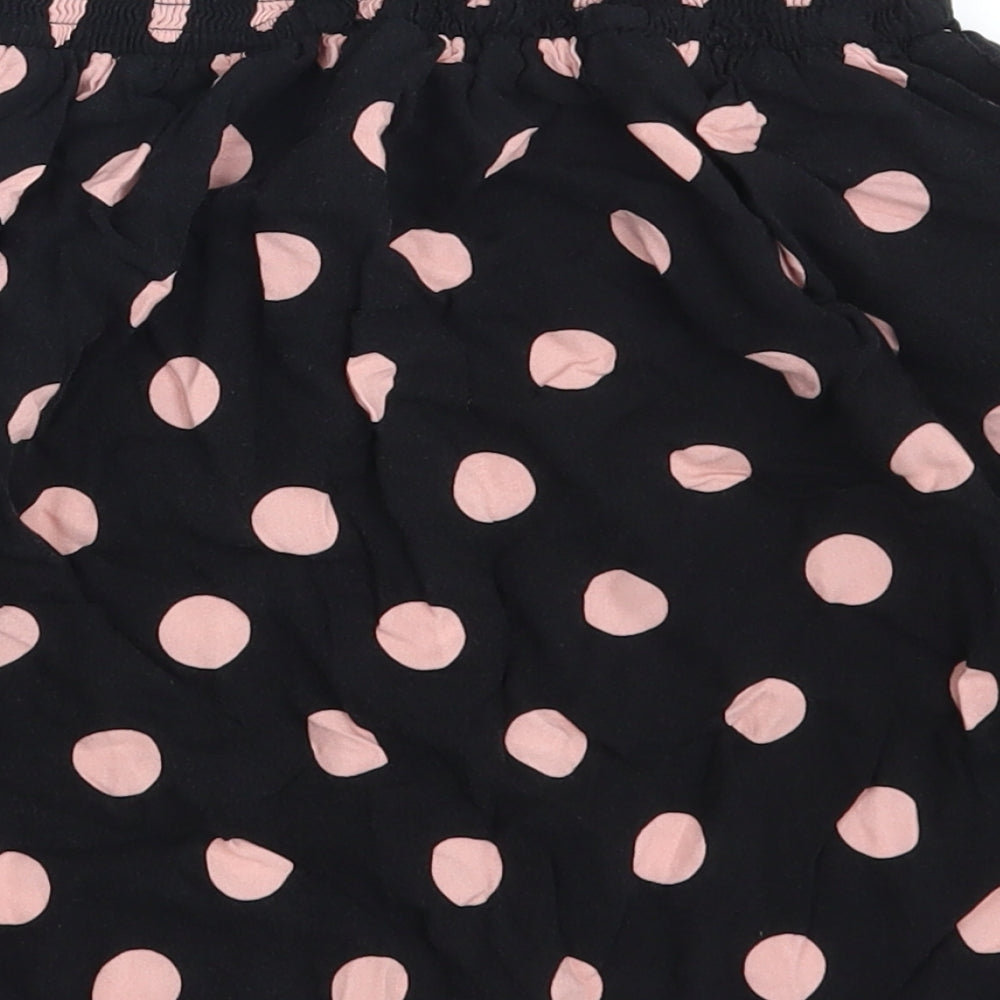 Divided Womens Black Polka Dot  A-Line Skirt Size 14