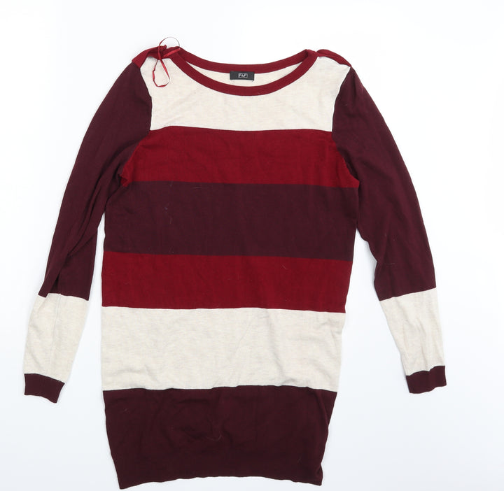 F&F Womens Multicoloured Striped Pullover Jumper Size 14