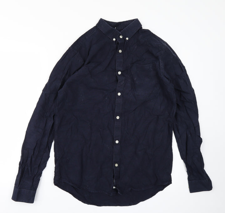 River Island Mens Blue Dress Shirt Size M