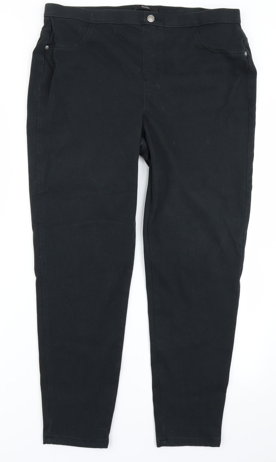 George Womens Black  Denim Jegging Jeans Size 16 L24 in