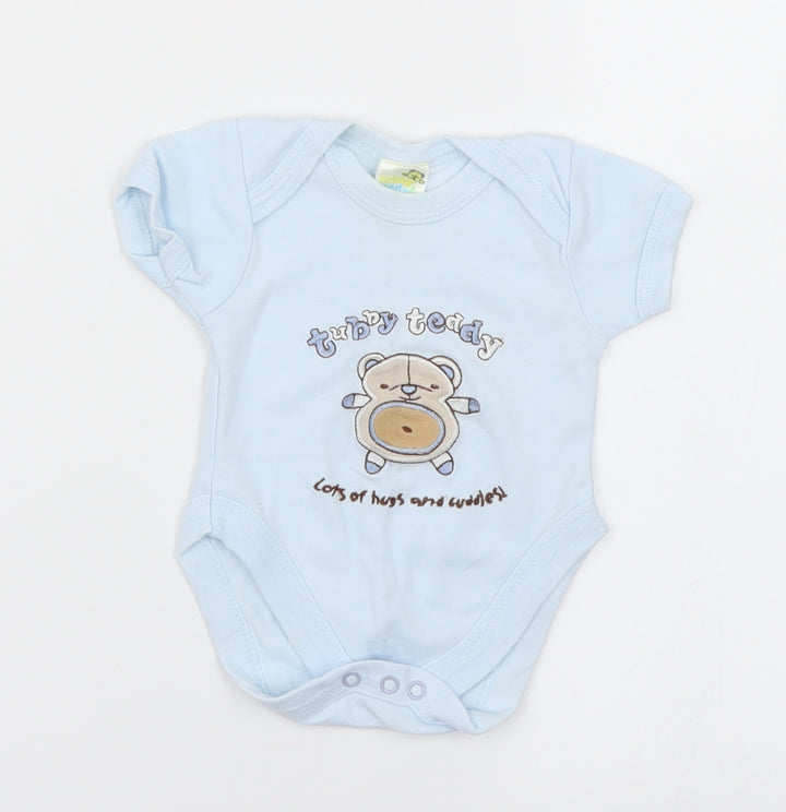 tubby teddy & co Boys Blue Romper One-Piece Size 0-3 Months - Bear