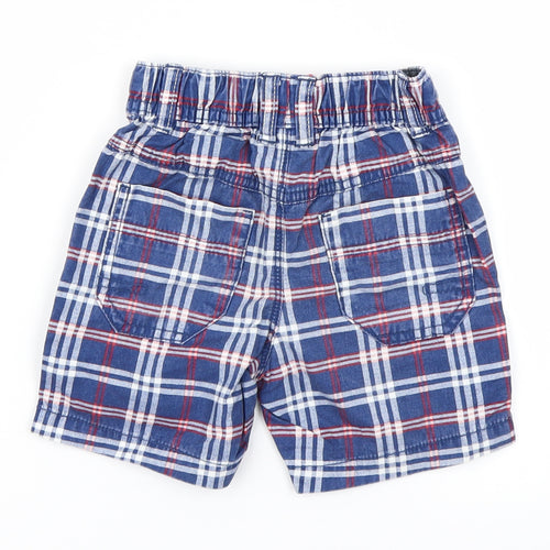 NEXT Boys Blue Plaid  Cargo Trousers Size 12-18 Months