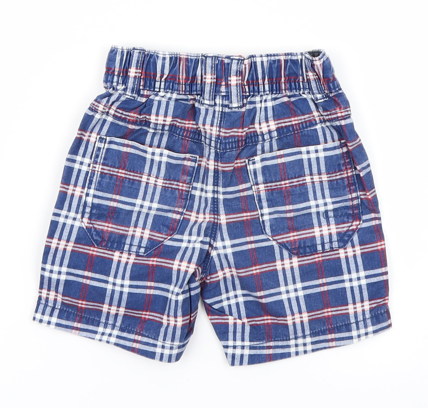 NEXT Boys Blue Plaid  Cargo Trousers Size 12-18 Months