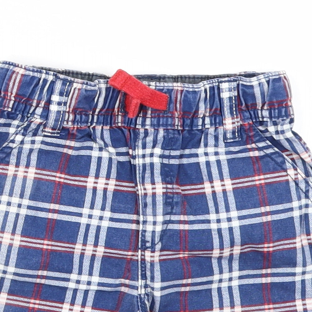 NEXT Boys Blue Plaid  Cargo Trousers Size 12-18 Months