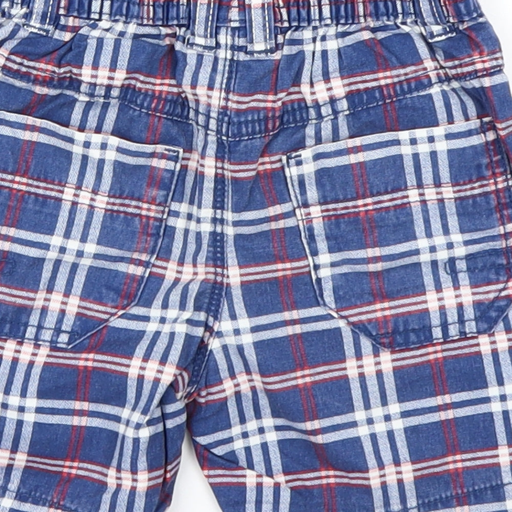 NEXT Boys Blue Plaid  Cargo Trousers Size 12-18 Months