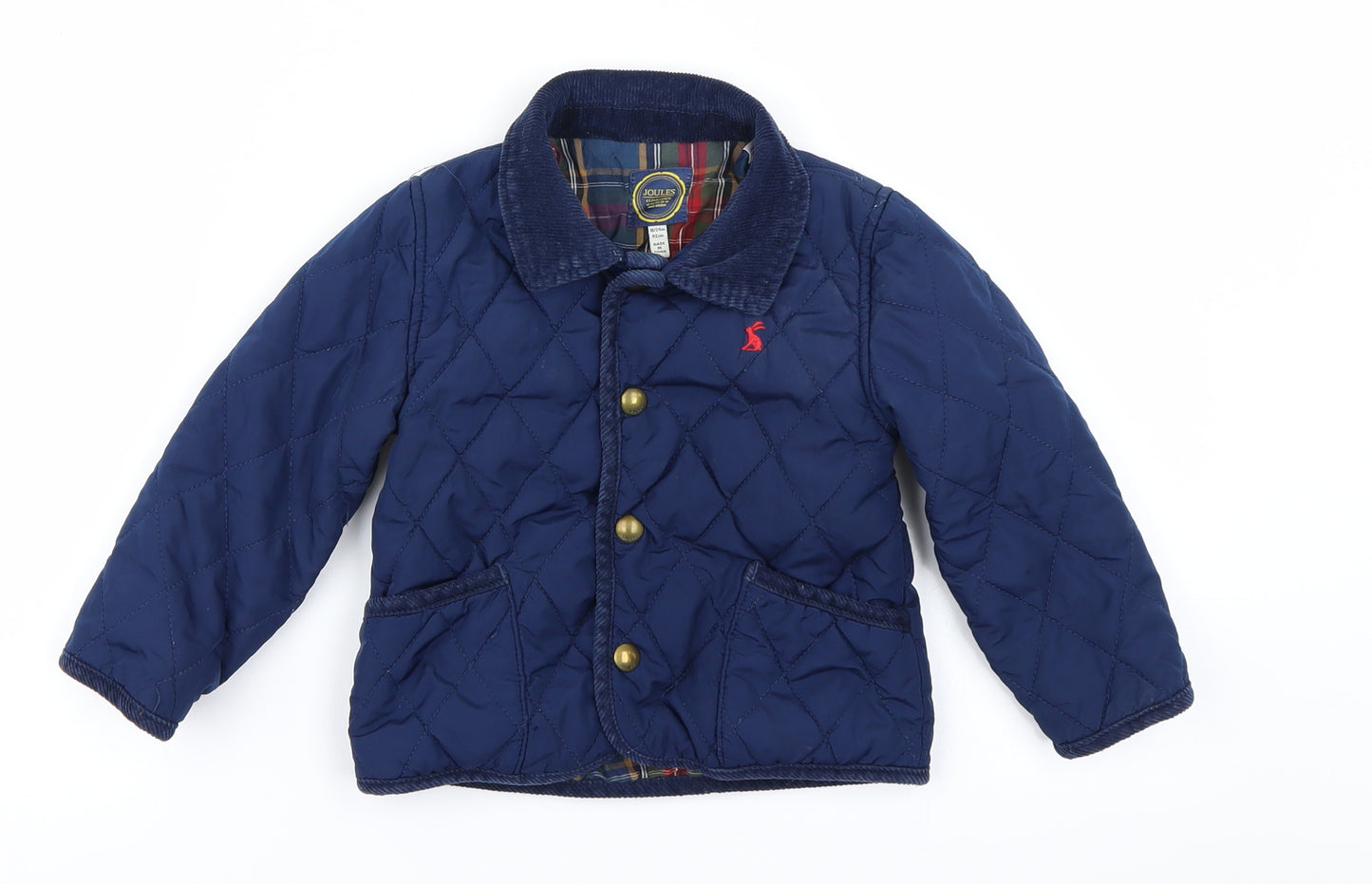 Joules Boys Blue Argyle/Diamond  Pea Coat Coat Size 18-24 Months