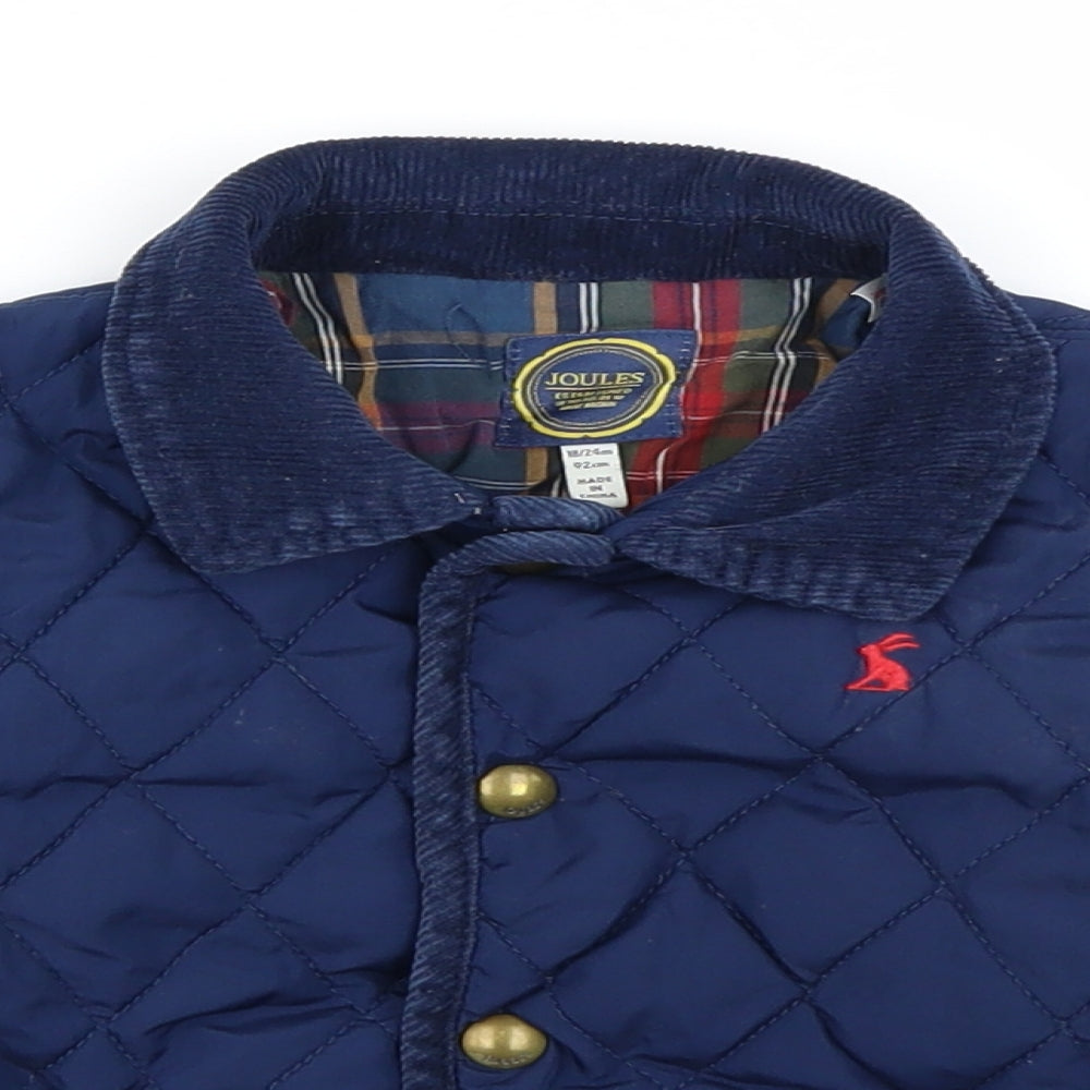 Joules Boys Blue Argyle/Diamond  Pea Coat Coat Size 18-24 Months