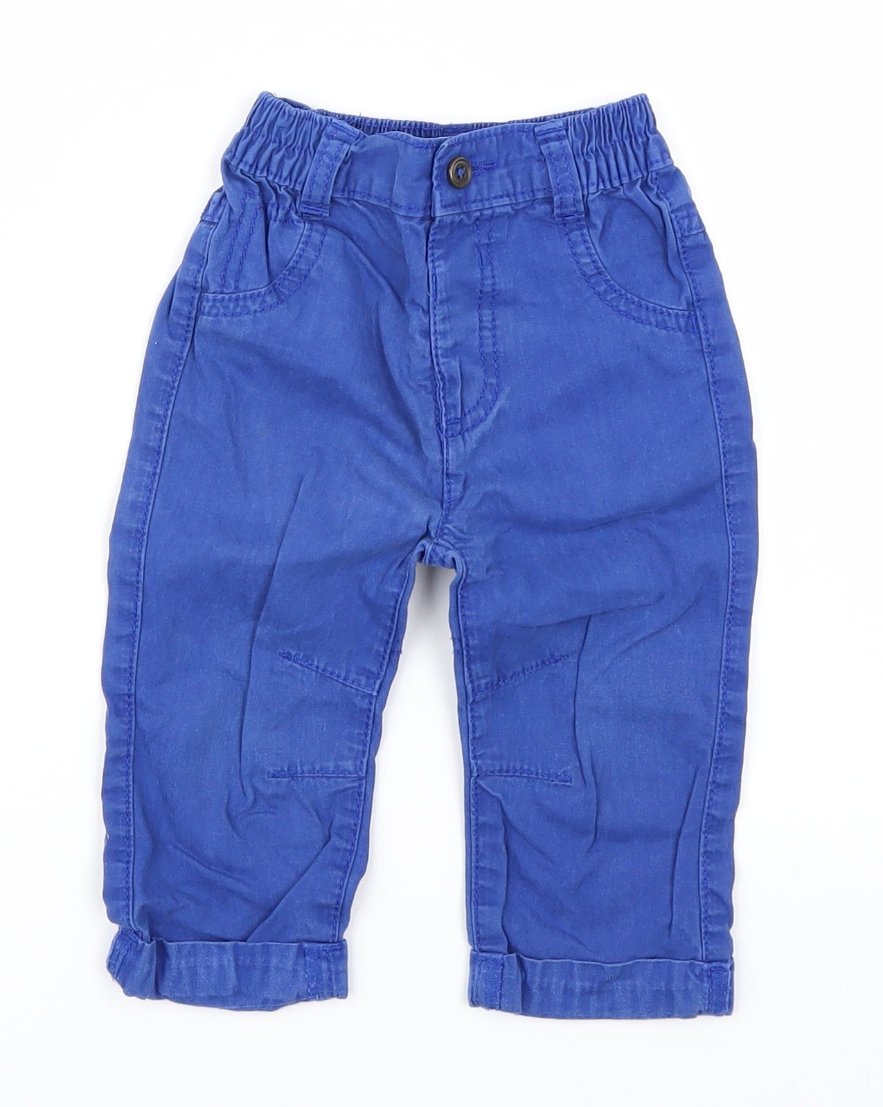 George Boys Blue   Cargo Trousers Size 9-12 Months