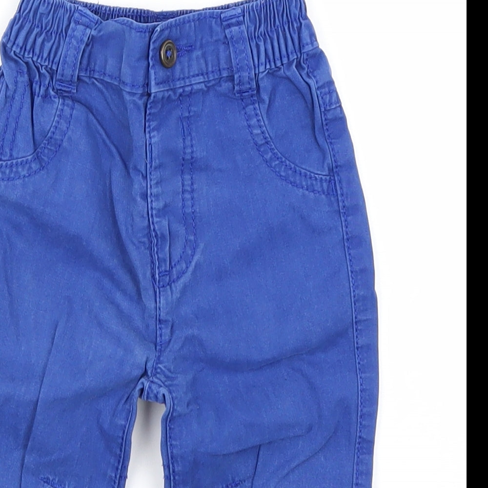 George Boys Blue   Cargo Trousers Size 9-12 Months