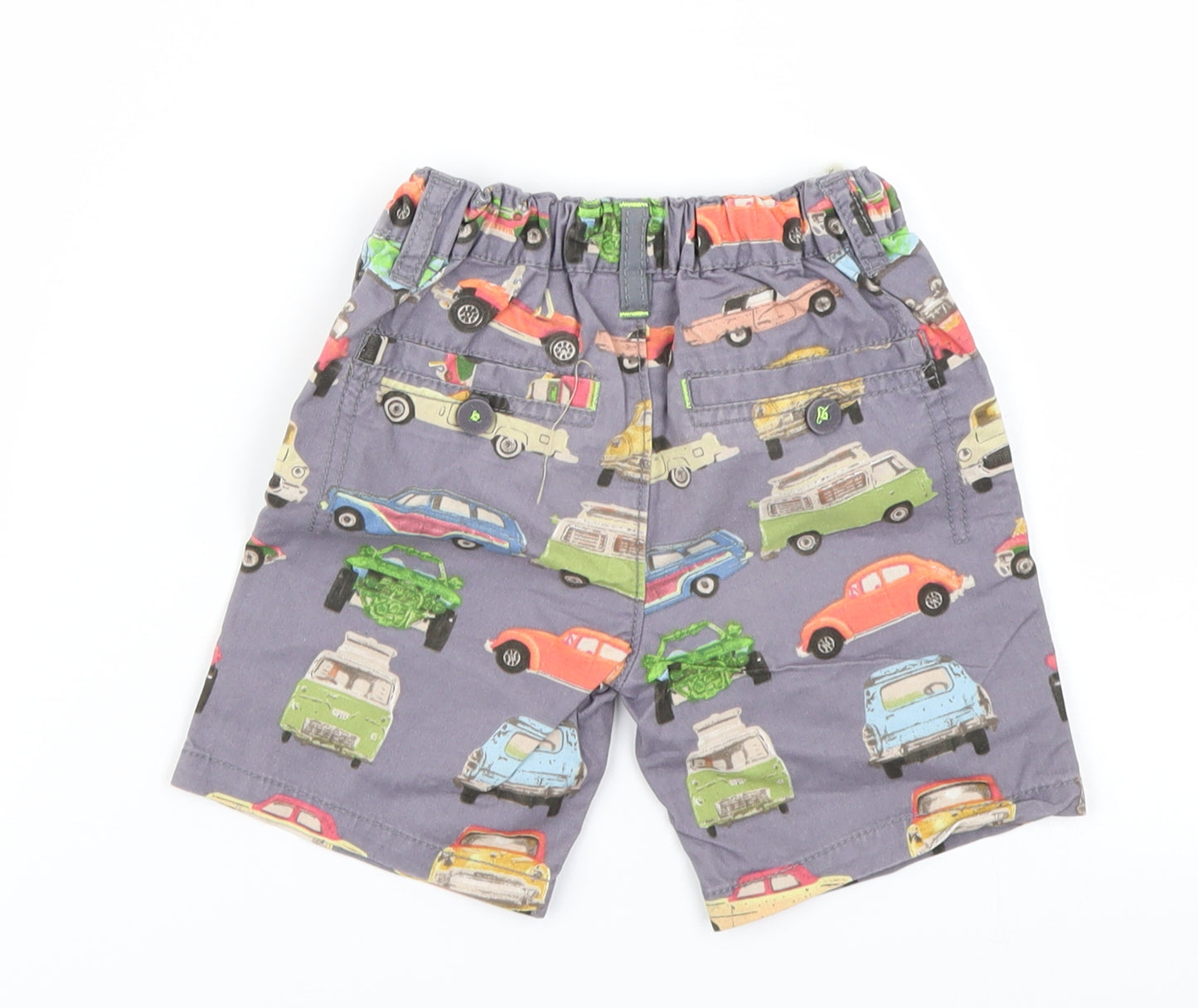NEXT Boys Grey   Chino Shorts Size 3-4 Years - Car Print