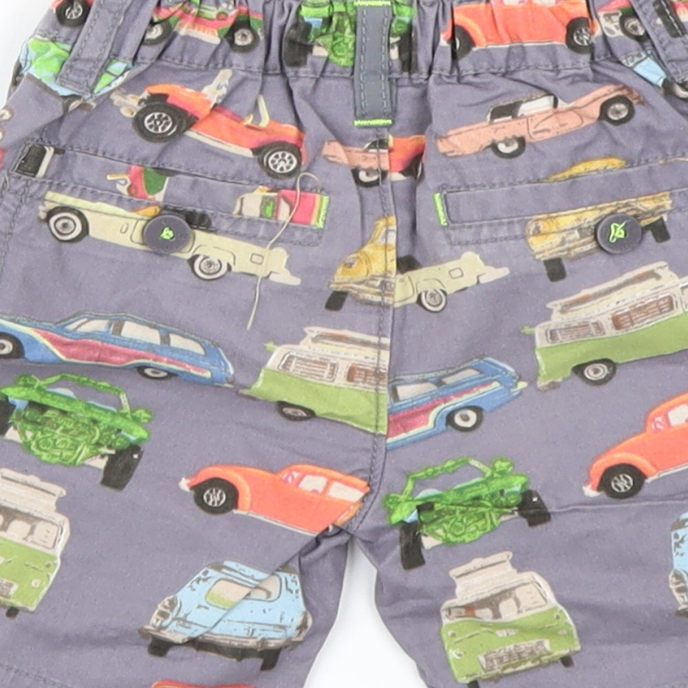 NEXT Boys Grey   Chino Shorts Size 3-4 Years - Car Print