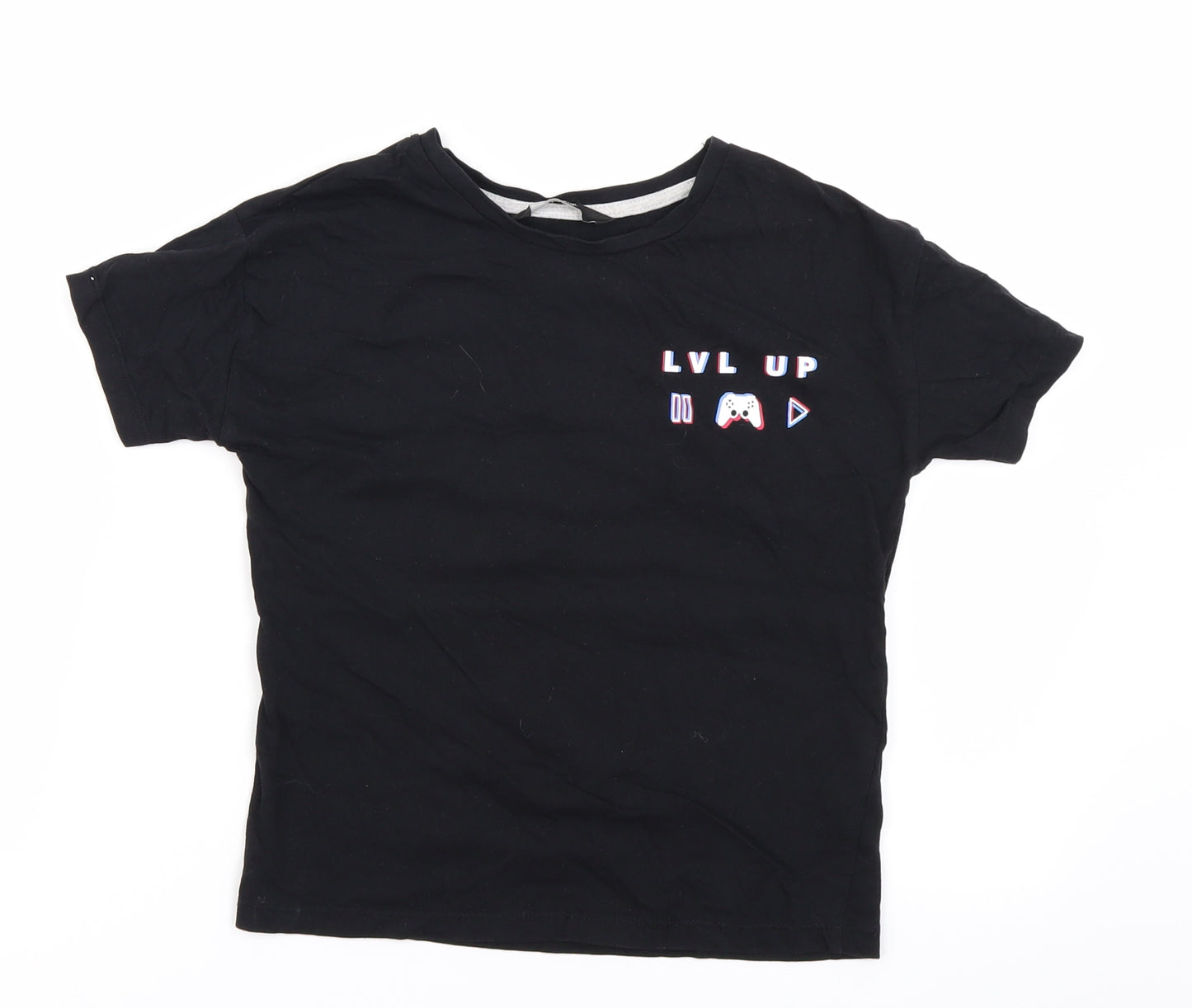 George Boys Black   Basic T-Shirt Size 8-9 Years