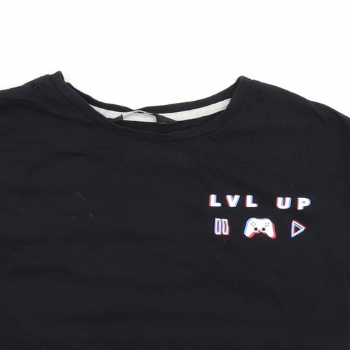 George Boys Black   Basic T-Shirt Size 8-9 Years