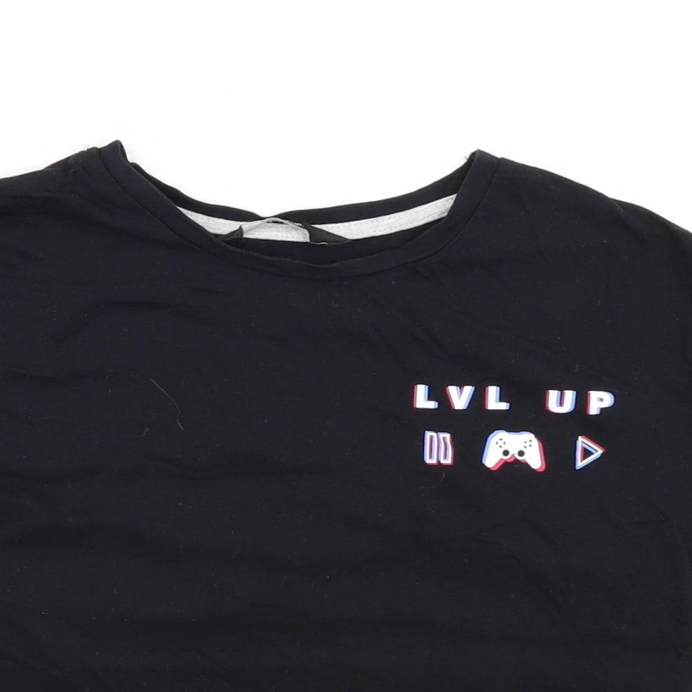 George Boys Black   Basic T-Shirt Size 8-9 Years