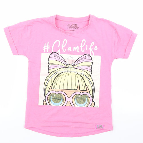 Nutmeg Girls Pink   Basic T-Shirt Size 8-9 Years  - LOL Dolls