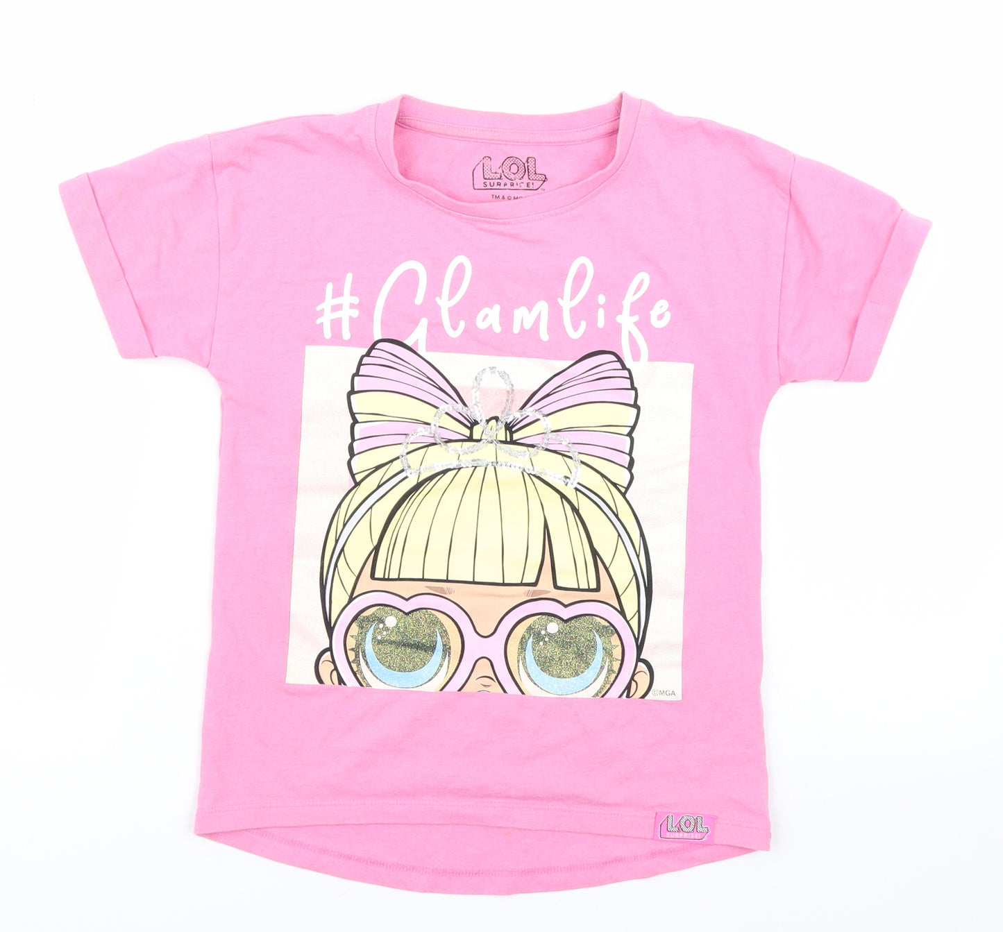 Nutmeg Girls Pink   Basic T-Shirt Size 8-9 Years  - LOL Dolls