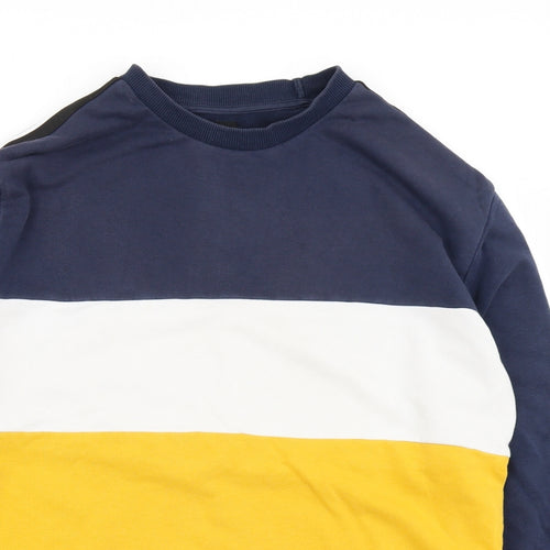 New Look Mens Blue Striped  Pullover Sweatshirt Size XS