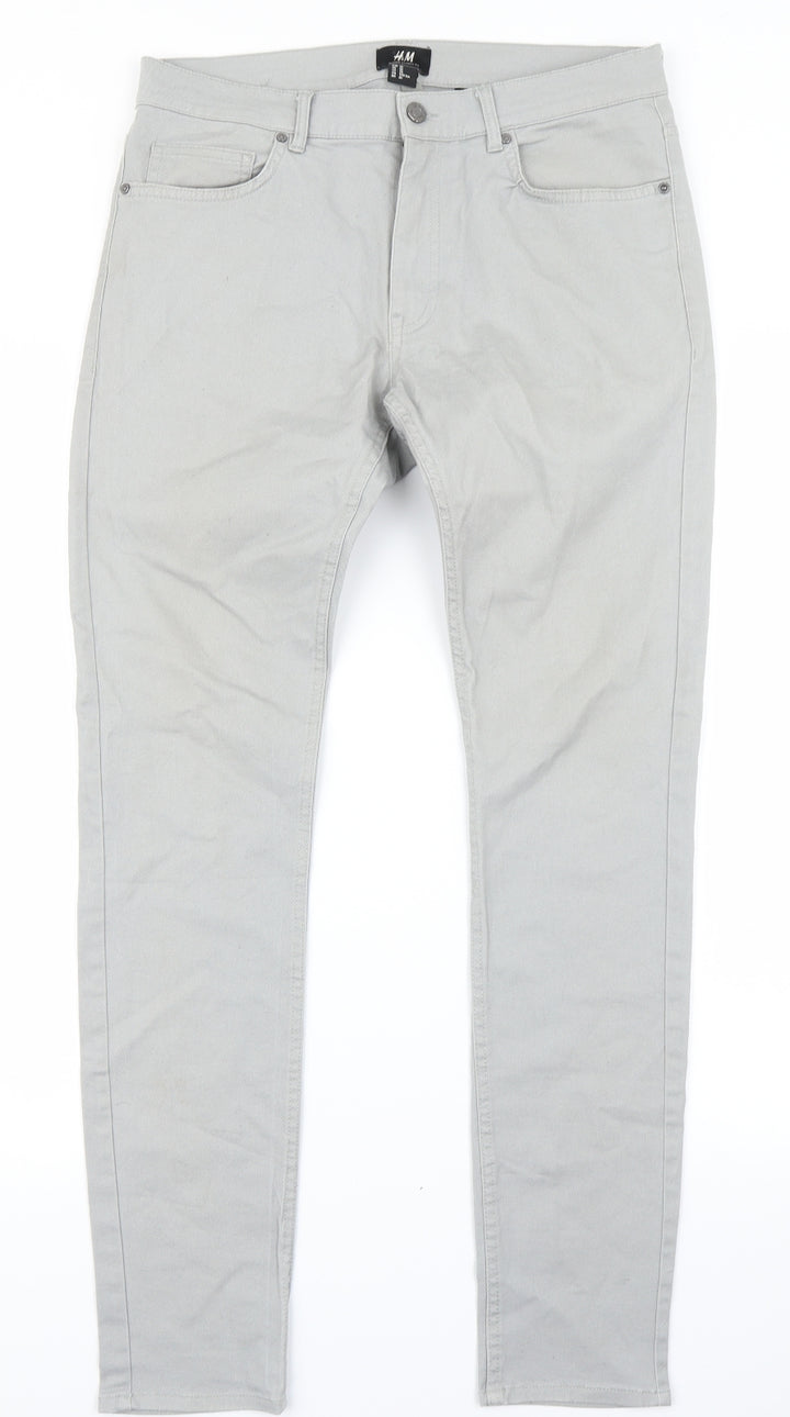 H&M Womens Grey  Denim Skinny Jeans Size 32 in L30 in