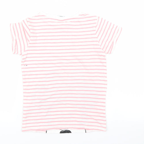 NEXT Girls Pink Striped  Basic T-Shirt Size 9 Years  - Minnie Mouse