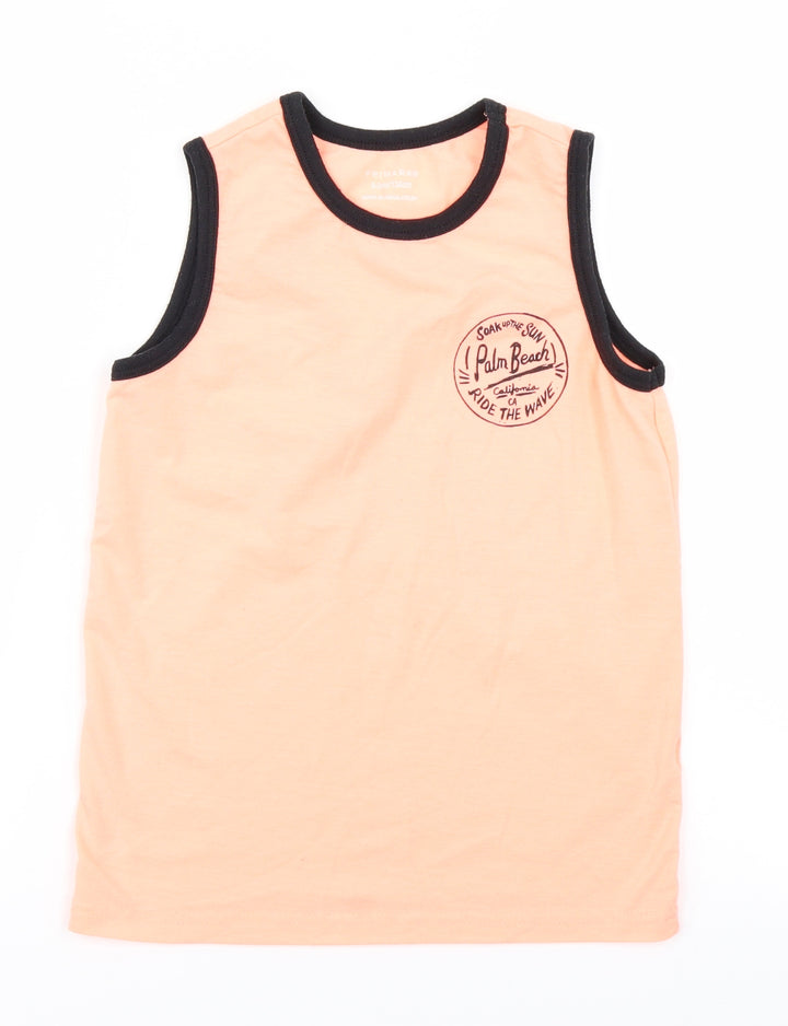 Primark Boys Orange Basic Tank Size 8-9 Years