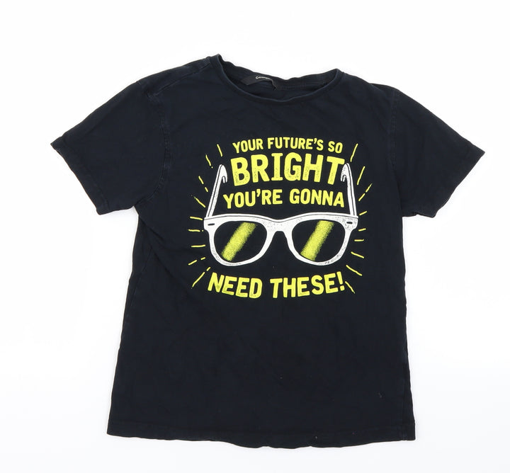 George Boys Black   Basic T-Shirt Size 9-10 Years