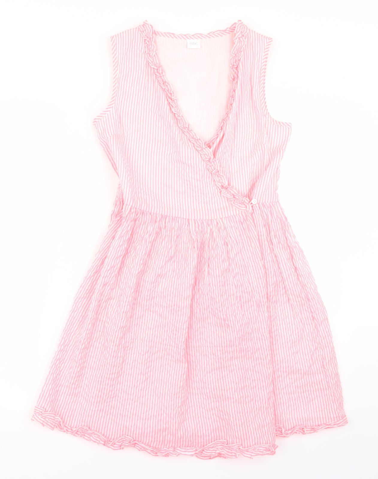 NEXT Girls Pink Striped  Wrap Dress  Size 12 Years