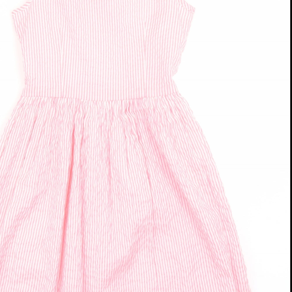 NEXT Girls Pink Striped  Wrap Dress  Size 12 Years