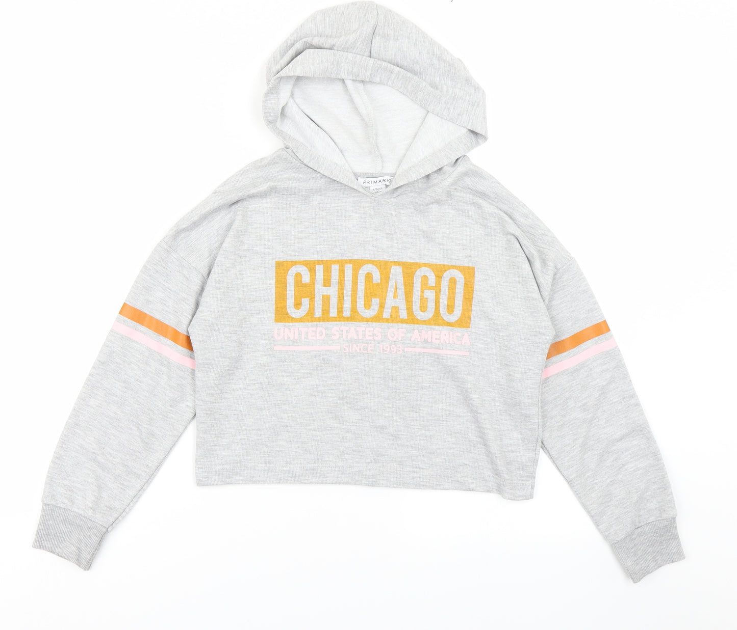 Primark Girls Grey   Pullover Hoodie Size 9-10 Years  - Cropped