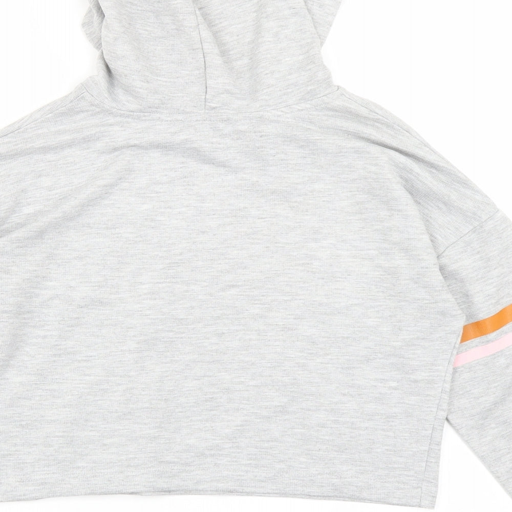 Primark Girls Grey   Pullover Hoodie Size 9-10 Years  - Cropped