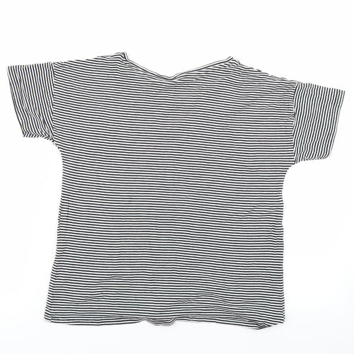 TU Girls Black Striped  Cropped T-Shirt Size 14 Years