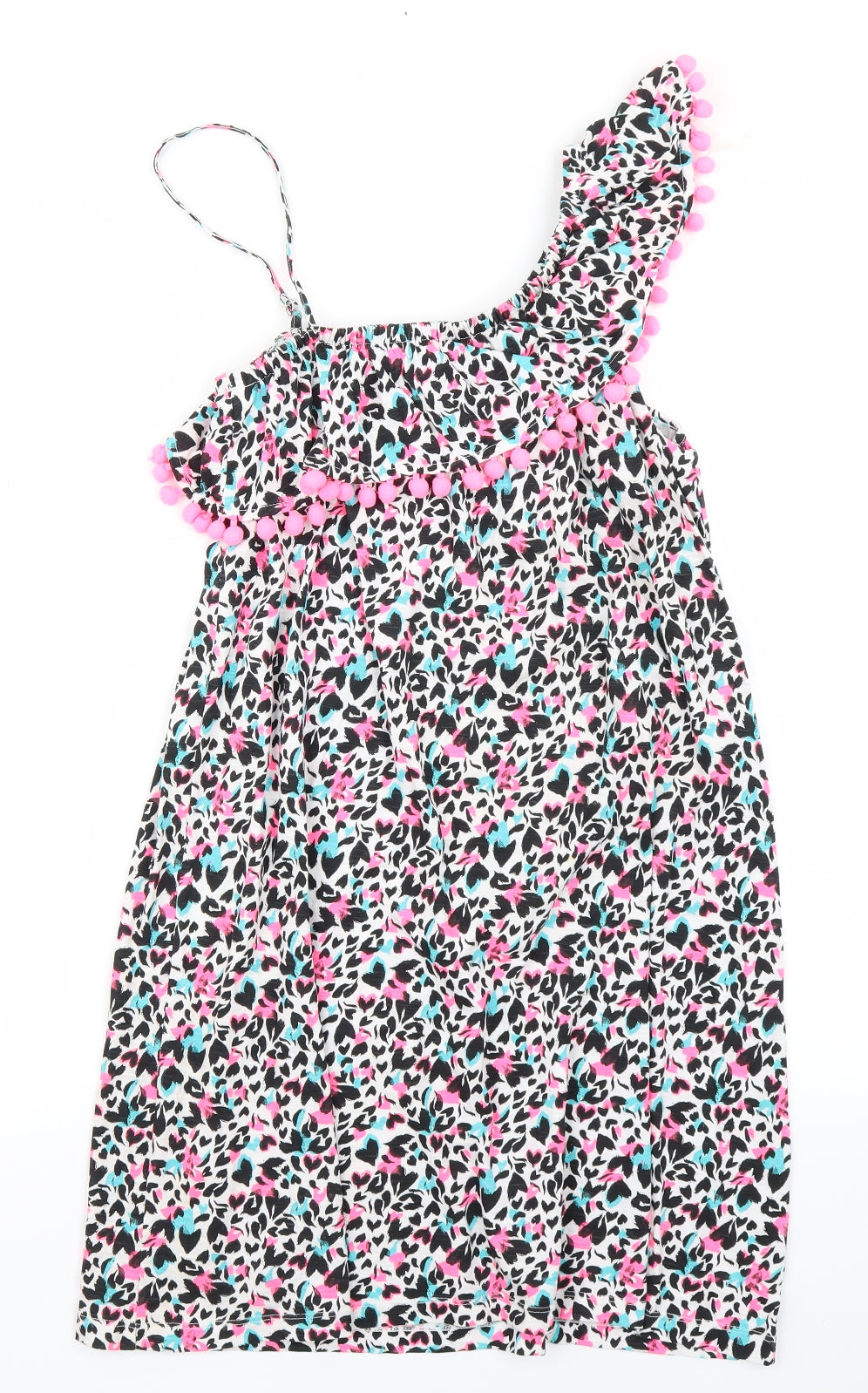 Matalan Girls Pink Animal Print  A-Line  Size 12 Years
