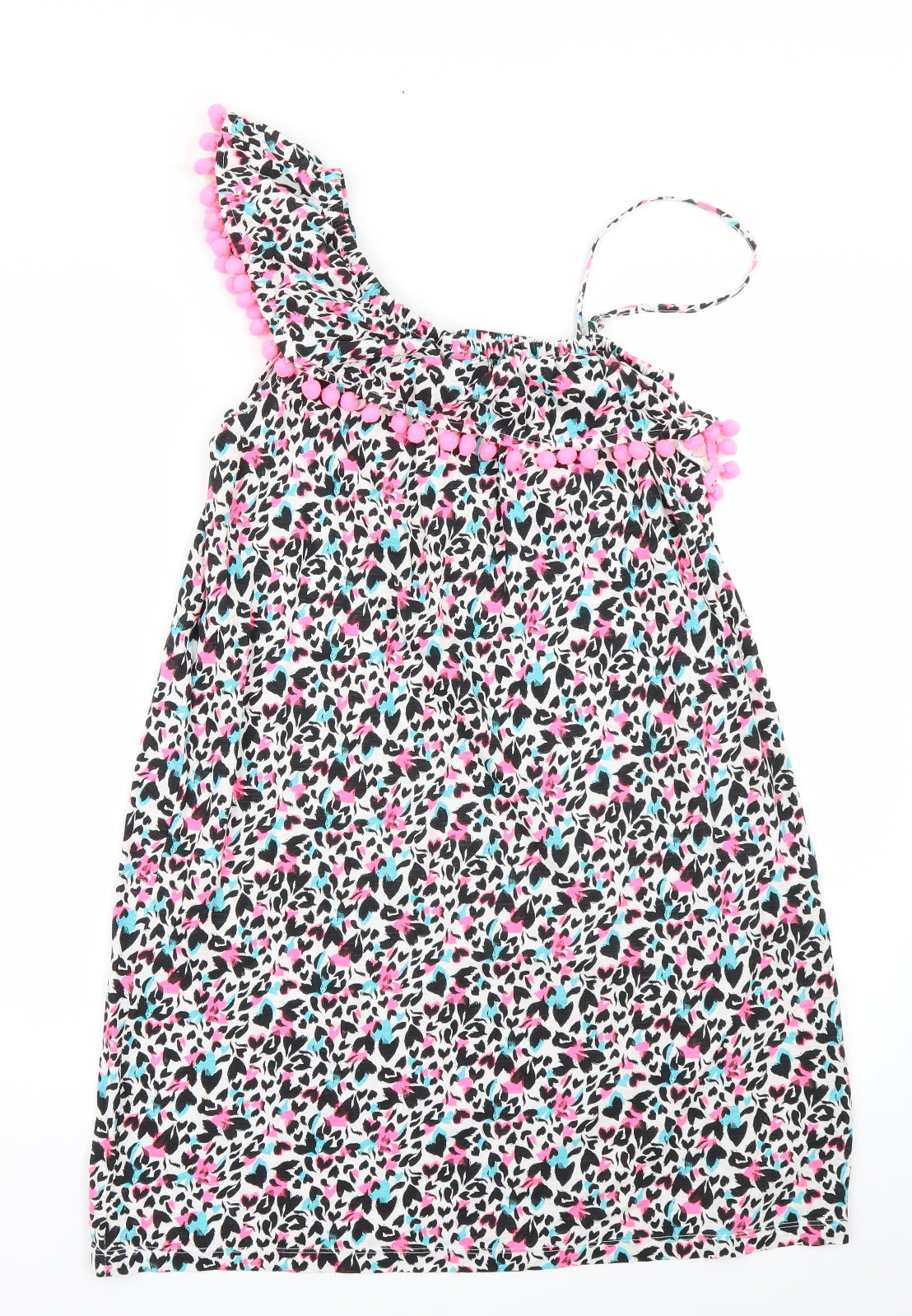 Matalan Girls Pink Animal Print  A-Line  Size 12 Years