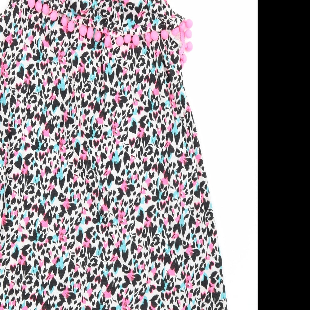 Matalan Girls Pink Animal Print  A-Line  Size 12 Years