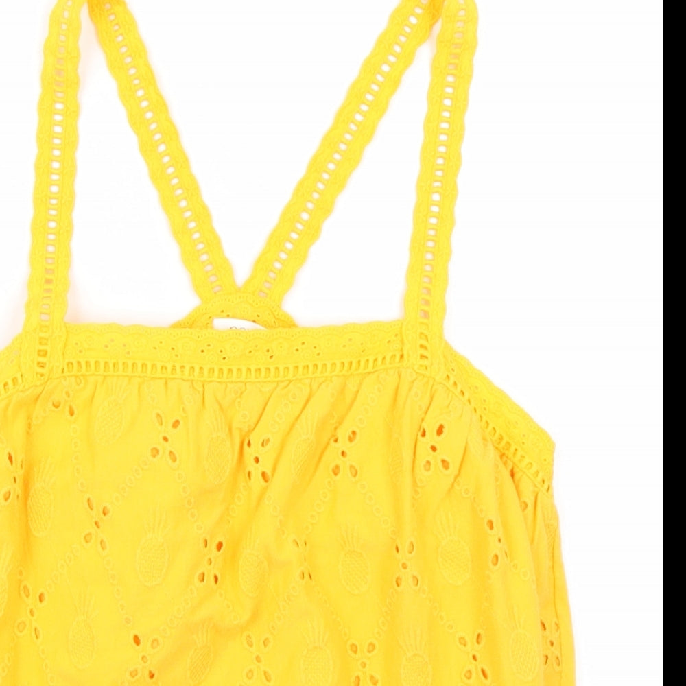 NEXT Girls Yellow   Cropped Tank Size 12 Years
