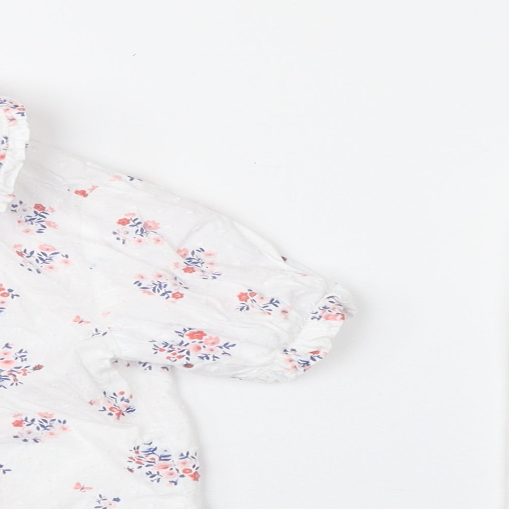 Nutmeg Girls White Floral  Trousers Set Outfit/Set Size 18-24 Months