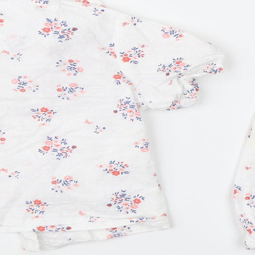 Nutmeg Girls White Floral  Trousers Set Outfit/Set Size 18-24 Months