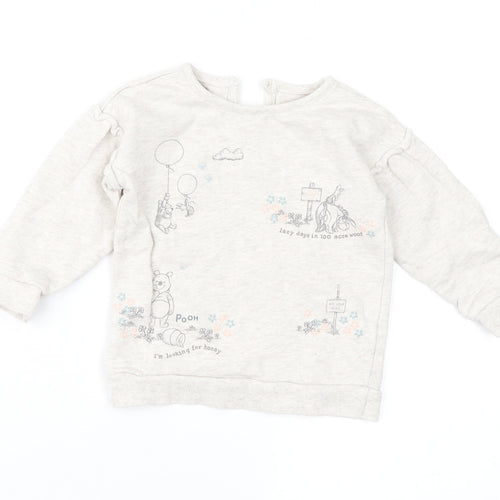 Disney Baby Girls Brown Geometric  Pullover Casual Size 12-18 Months  - Winnie The Pooh