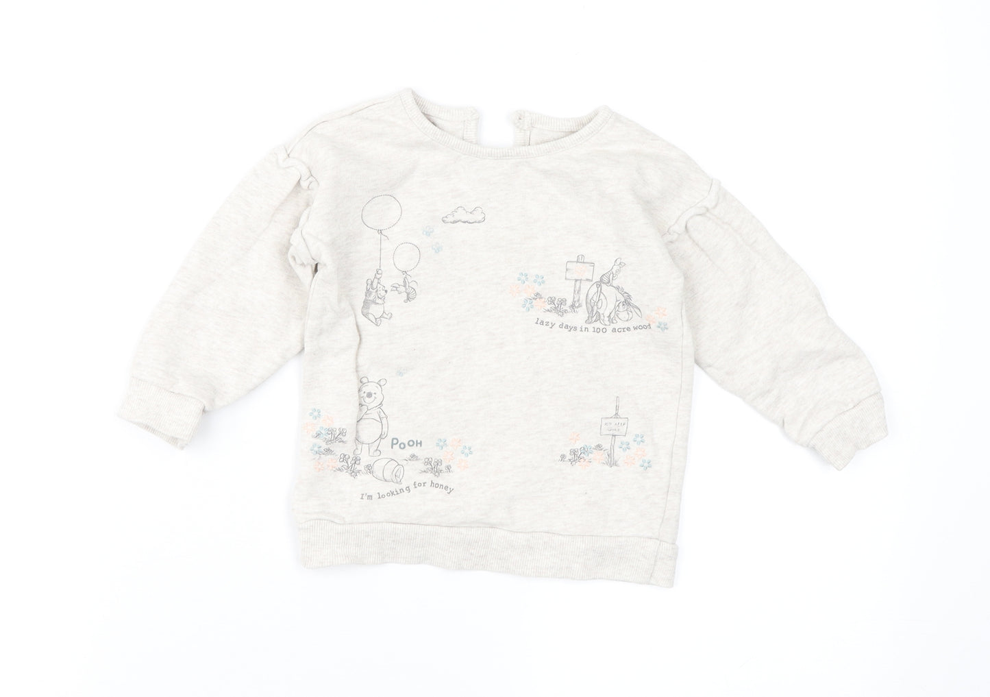 Disney Baby Girls Brown Geometric  Pullover Casual Size 12-18 Months  - Winnie The Pooh