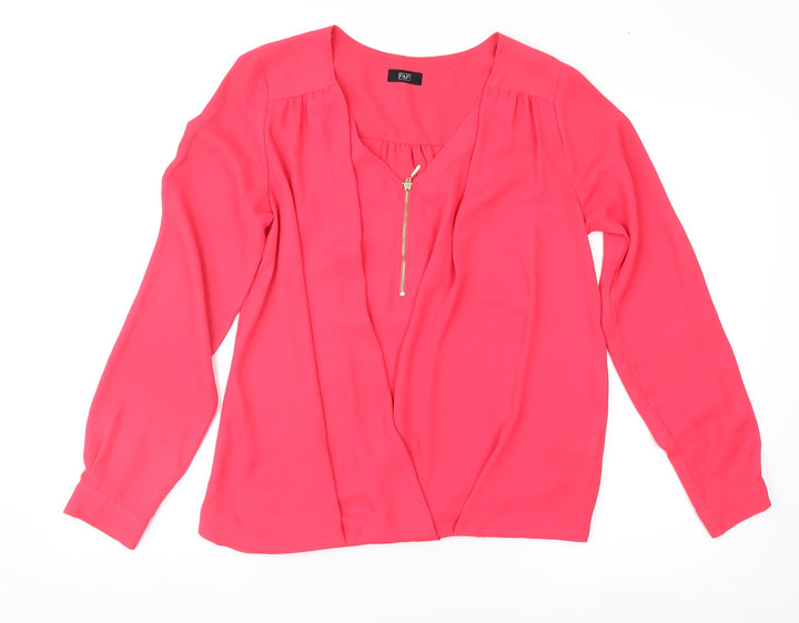 F&F Womens Pink Basic Blouse Size 8
