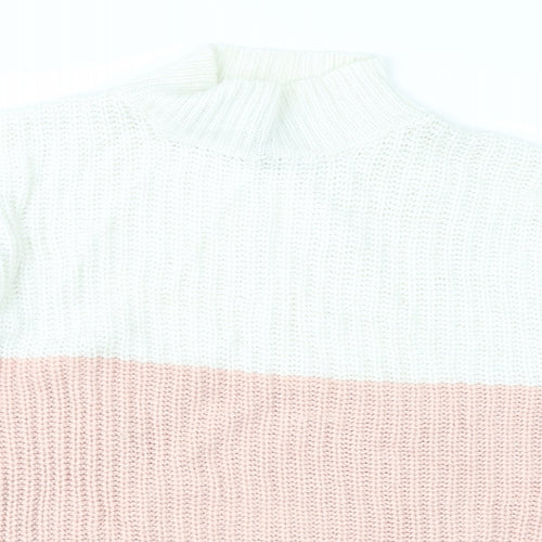 New Look Womens Pink Geometric  Pullover Jumper Size S