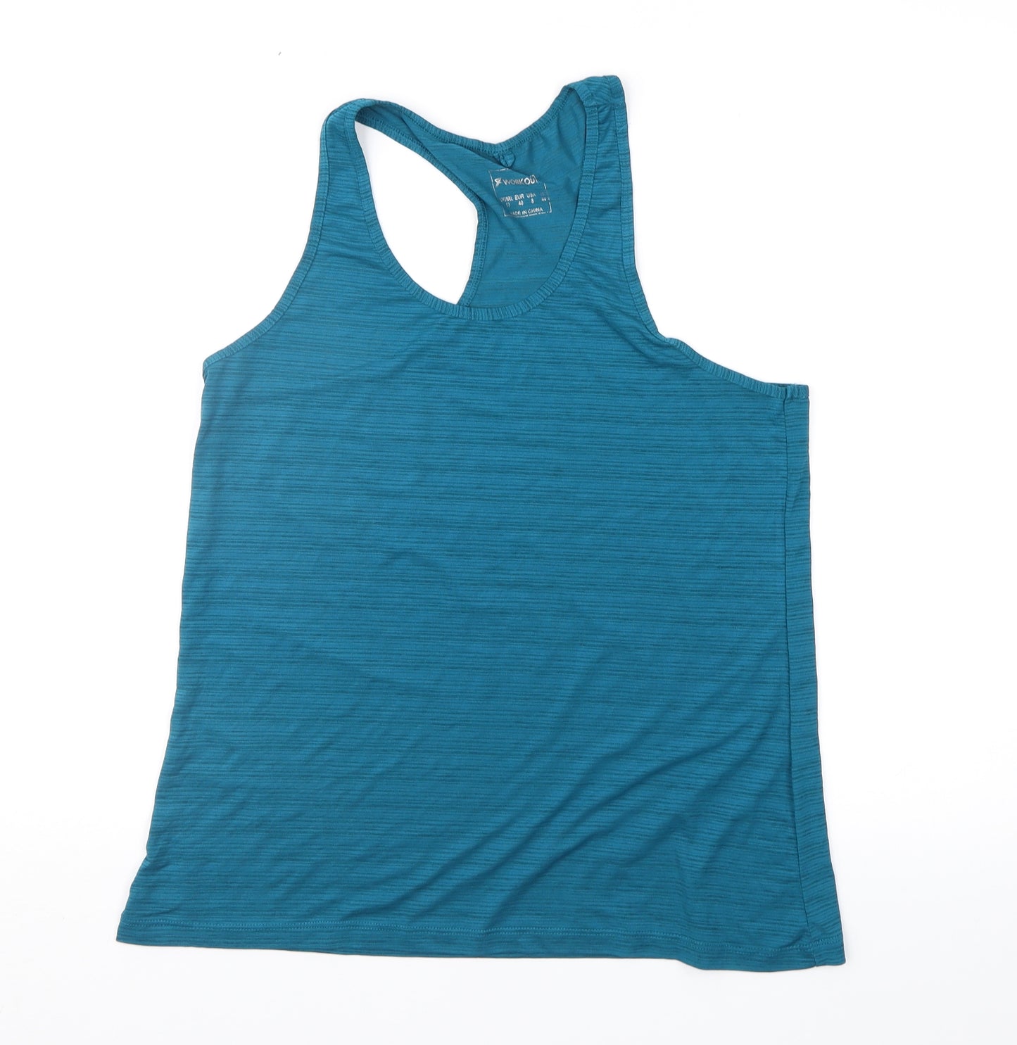 Workout Womens Green Geometric  Basic Tank Size 12