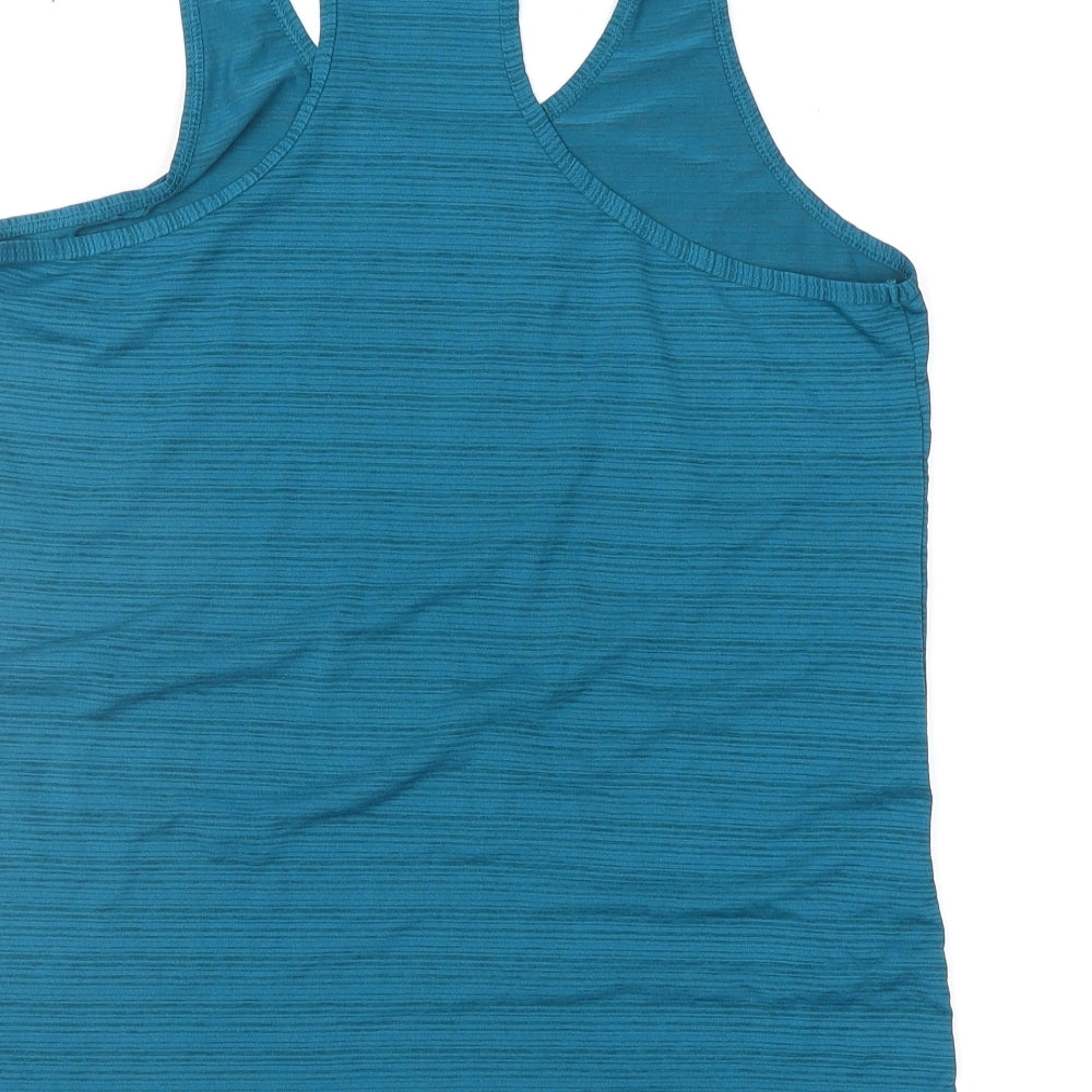Workout Womens Green Geometric  Basic Tank Size 12