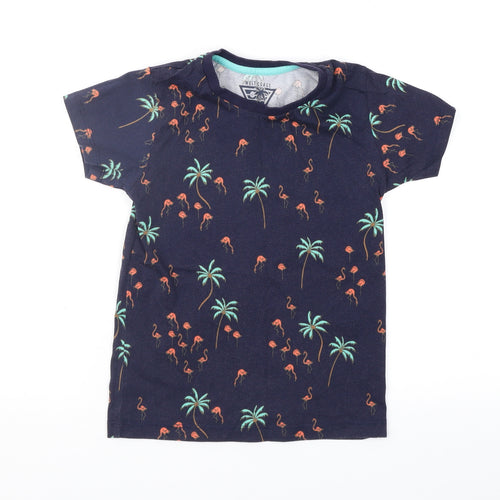 Matalan Girls Blue Geometric  Basic T-Shirt Size 7 Years