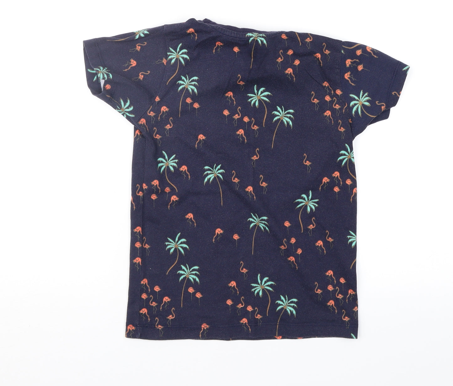 Matalan Girls Blue Geometric  Basic T-Shirt Size 7 Years