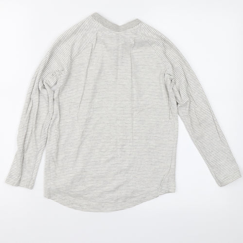 George Girls Grey Striped  Basic T-Shirt Size 9-10 Years