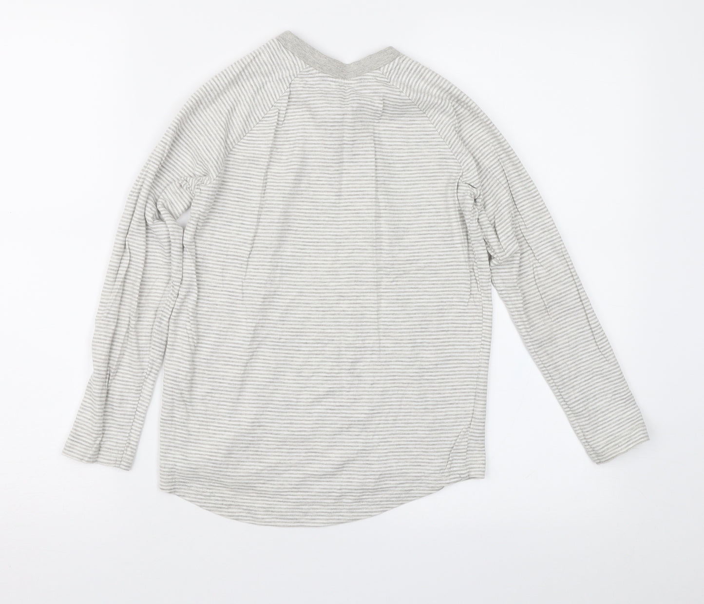 George Girls Grey Striped  Basic T-Shirt Size 9-10 Years