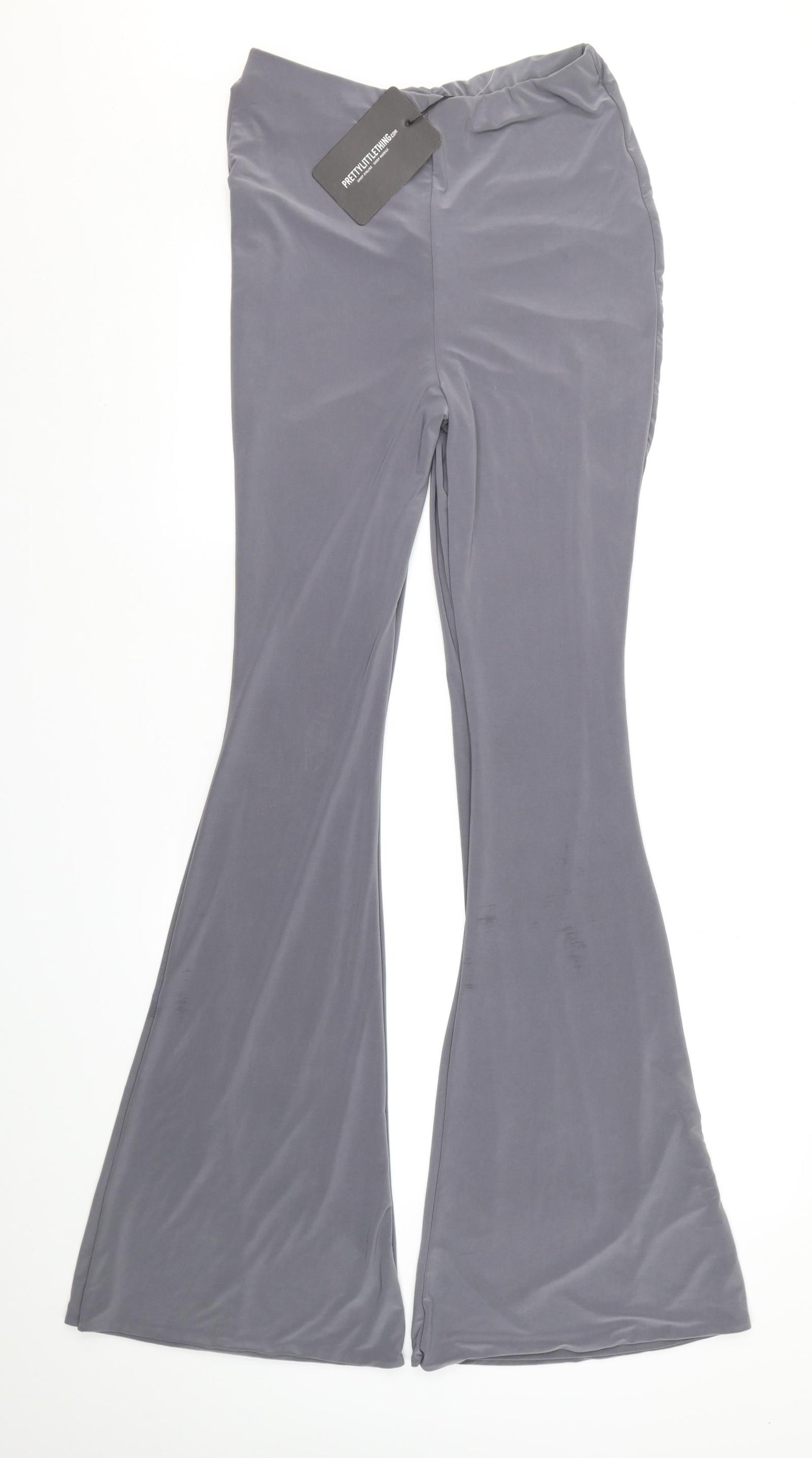 PRETTYLITTLETHING Womens Grey   Trousers  Size 12 L36 in