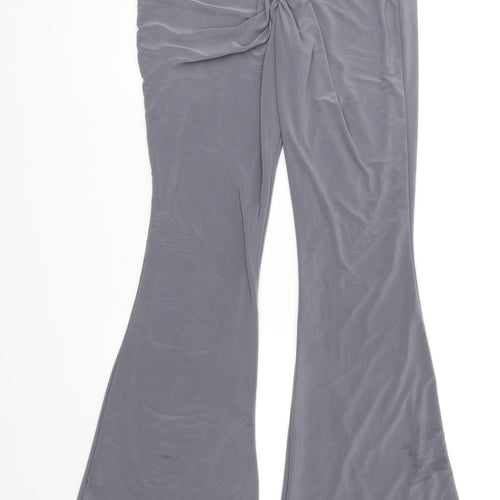 PRETTYLITTLETHING Womens Grey   Trousers  Size 12 L36 in