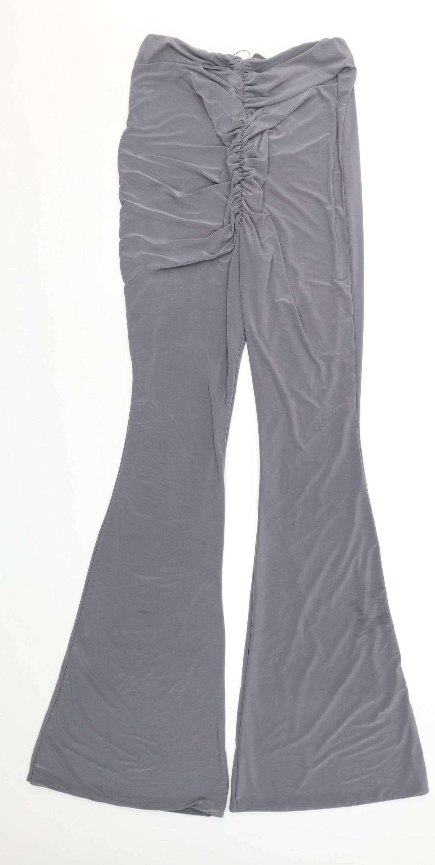 PRETTYLITTLETHING Womens Grey   Trousers  Size 12 L36 in
