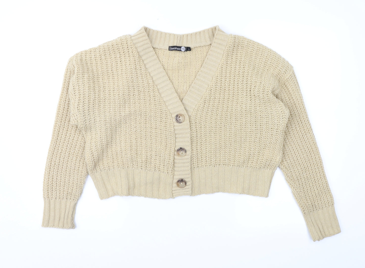 Boohoo Womens Brown   Cardigan Jumper Size L